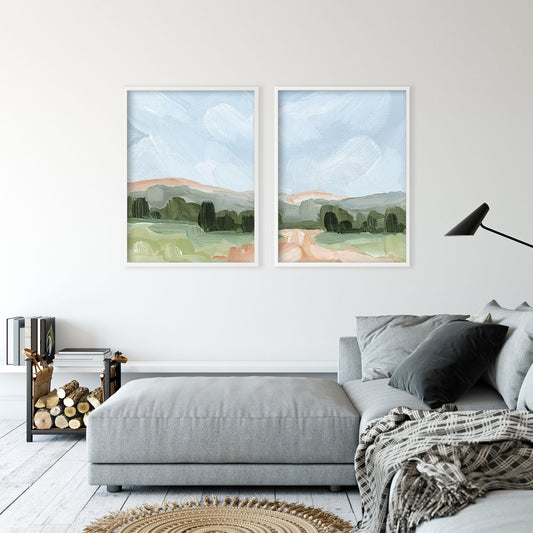 ’Almost Home’ Diptych Art Print || Set of 2 - abstract - Artwork - Colorado