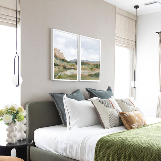 ’An Hour in the Garden’ Diptych Art Print || Set of 2 - abstract - Artwork - Colorado - Springs