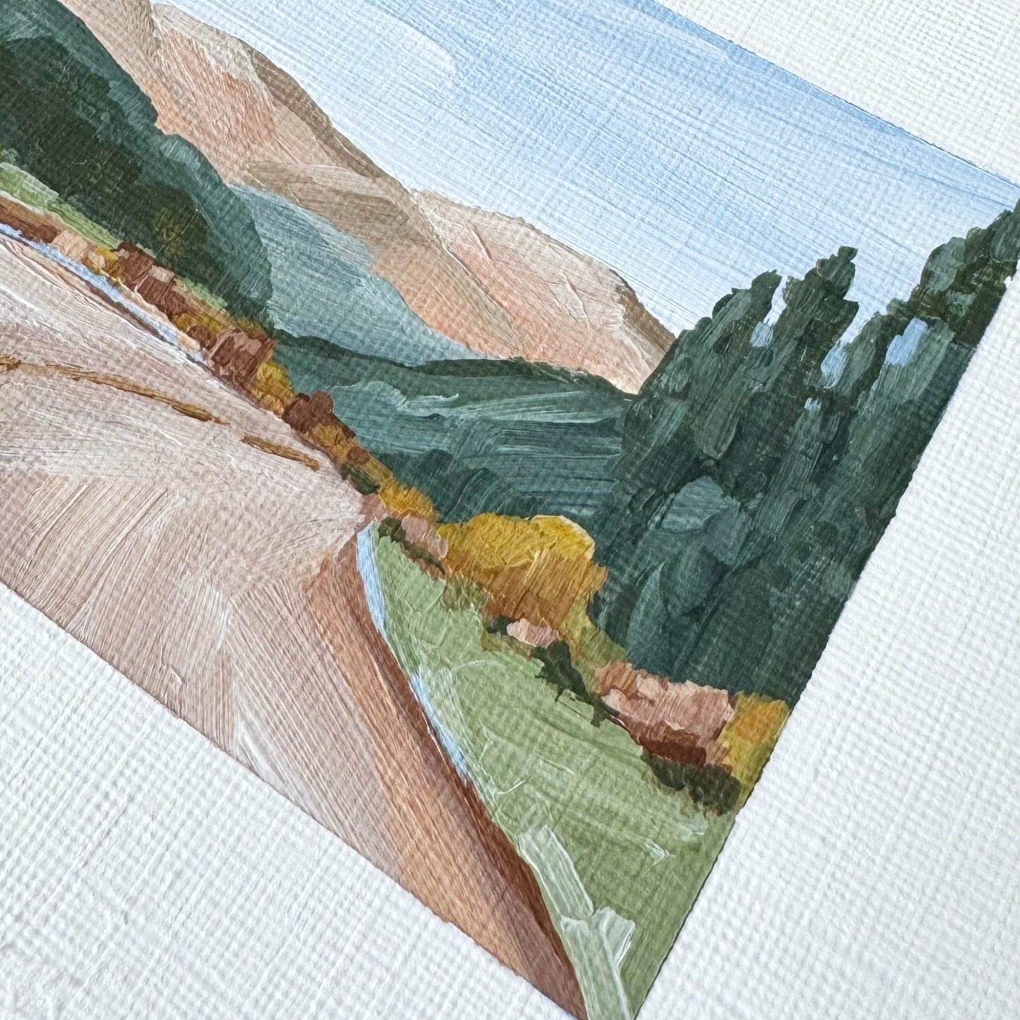 โAutumn in the Rockiesโ Original Painting || 5x7 - Colorado Scenery - abstract - Acrylic - Artwork - Autumn