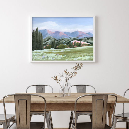 ’Basin Glow’ Art Print - Idaho Landscape Mountain Wall - ’sun valley’ - abstract - Artwork