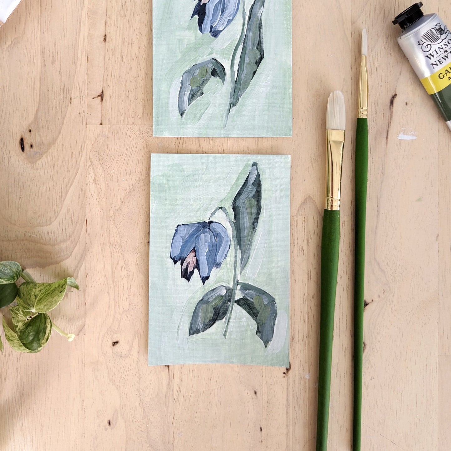 ’Bloom II’ Original Painting || 4x6 - Abstract Flower - abstract - Acrylic - Artwork - botanical - floral