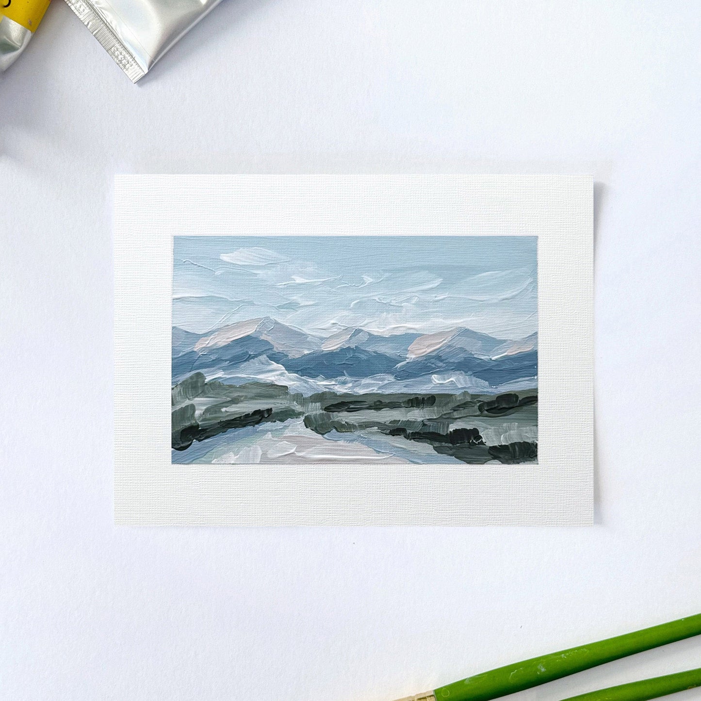 โBreckenridge IIโ Original Painting || 5x7 - Winter Mountain - abstract - Acrylic - Artwork - Breckenridge - Colorado