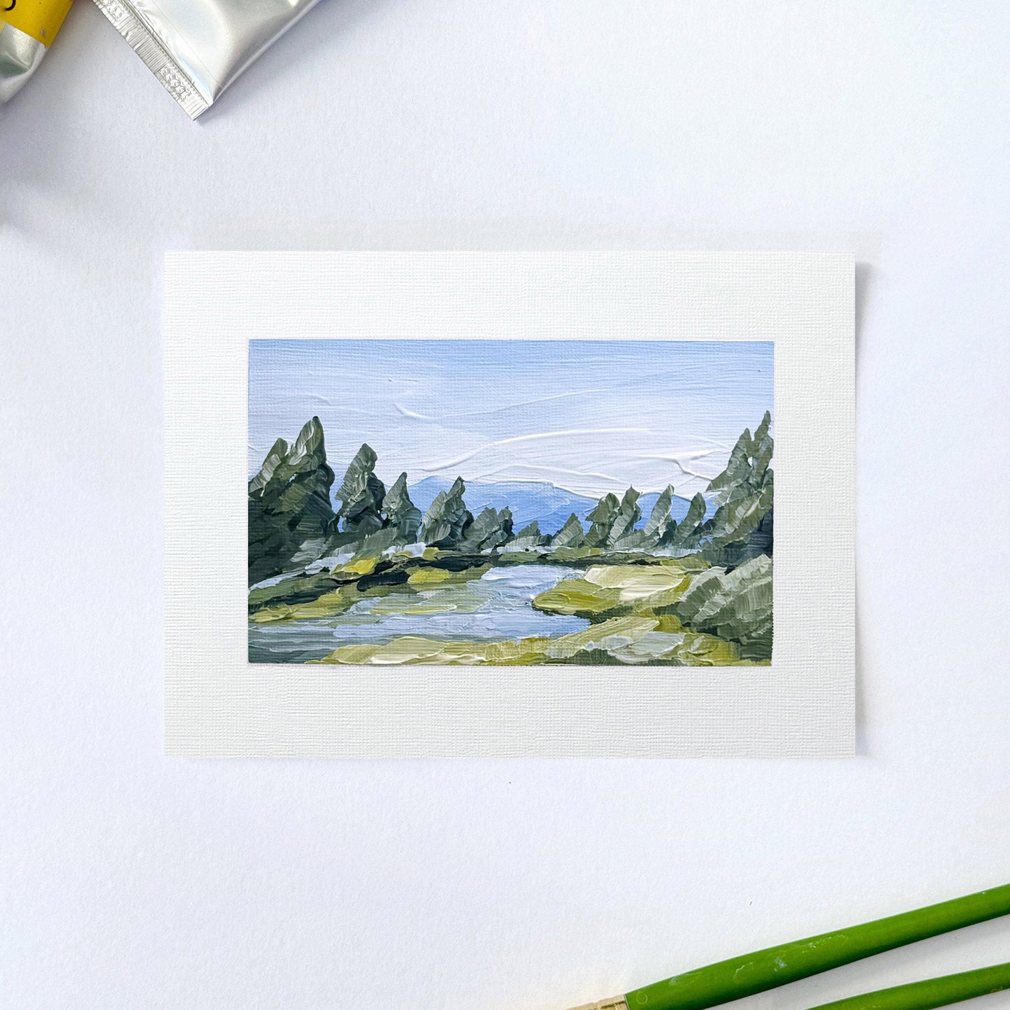 โCanadian Rockies IIโ Original Painting || 5x7 - Banff Canada Mountain - abstract - Acrylic - Artwork - National Park