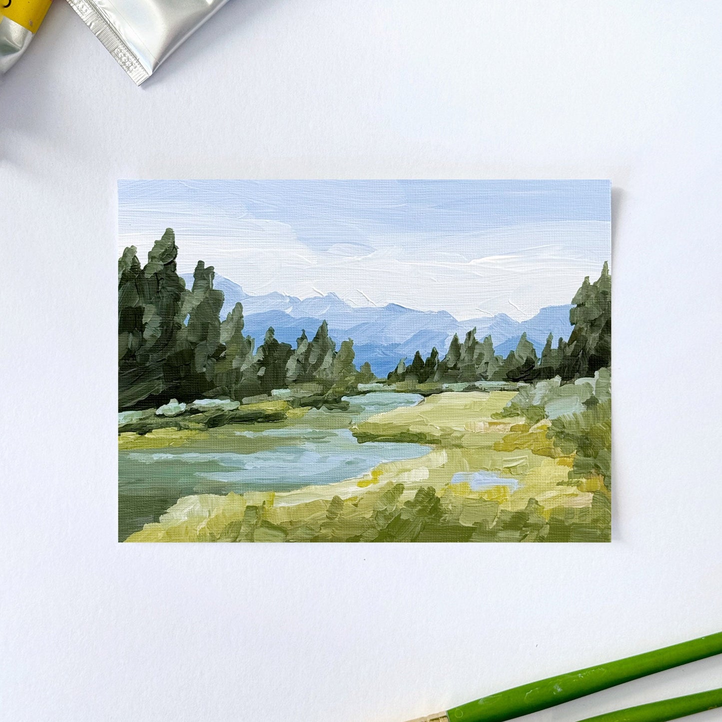 ’Canadian Rockies’ Original Painting || 5x7 - Banff National Park - abstract - Acrylic - Artwork