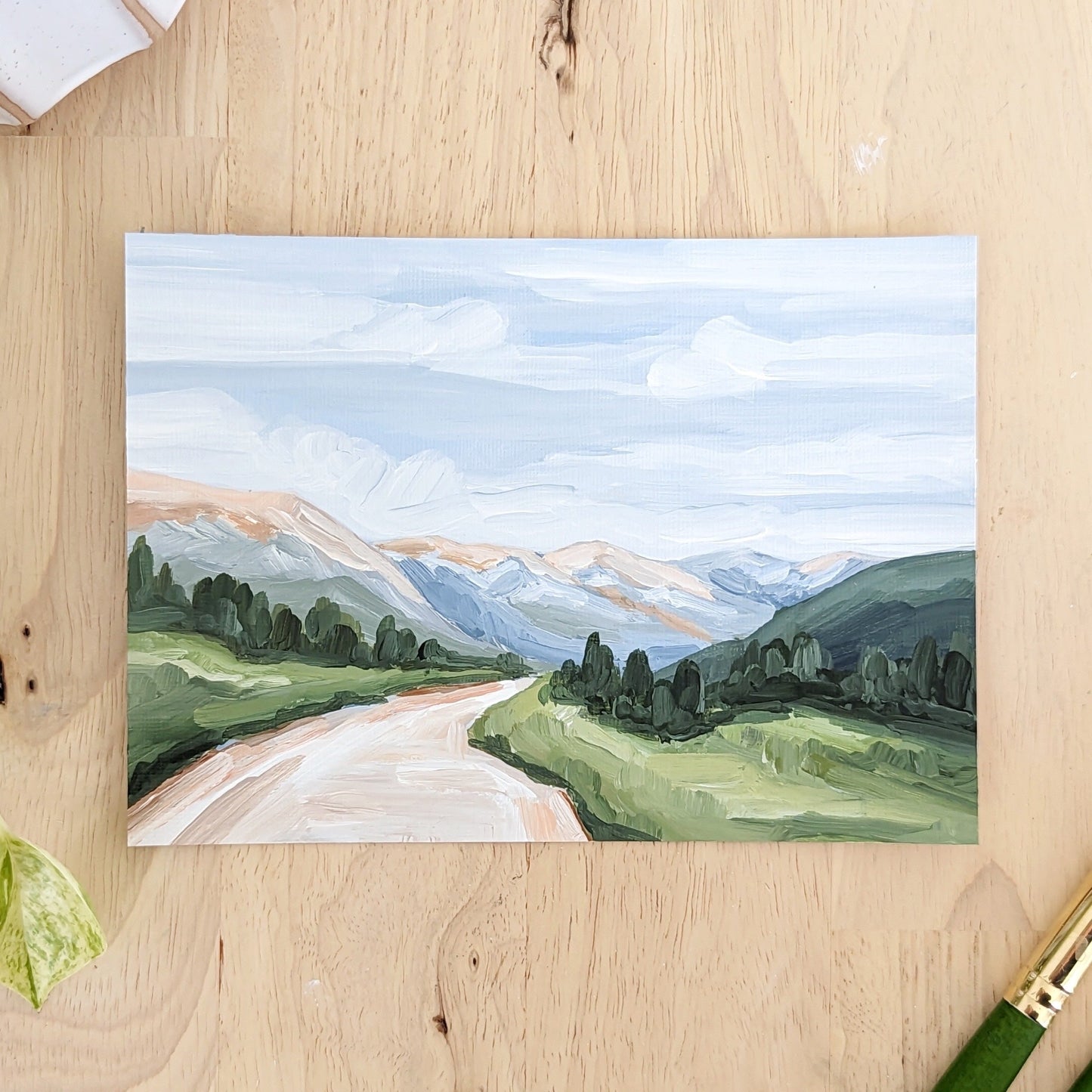 ’Canyon Ridge Road I’ Original Painting || 5x7 - Abstract Colorado - abstract - Acrylic - Artwork - Landscape