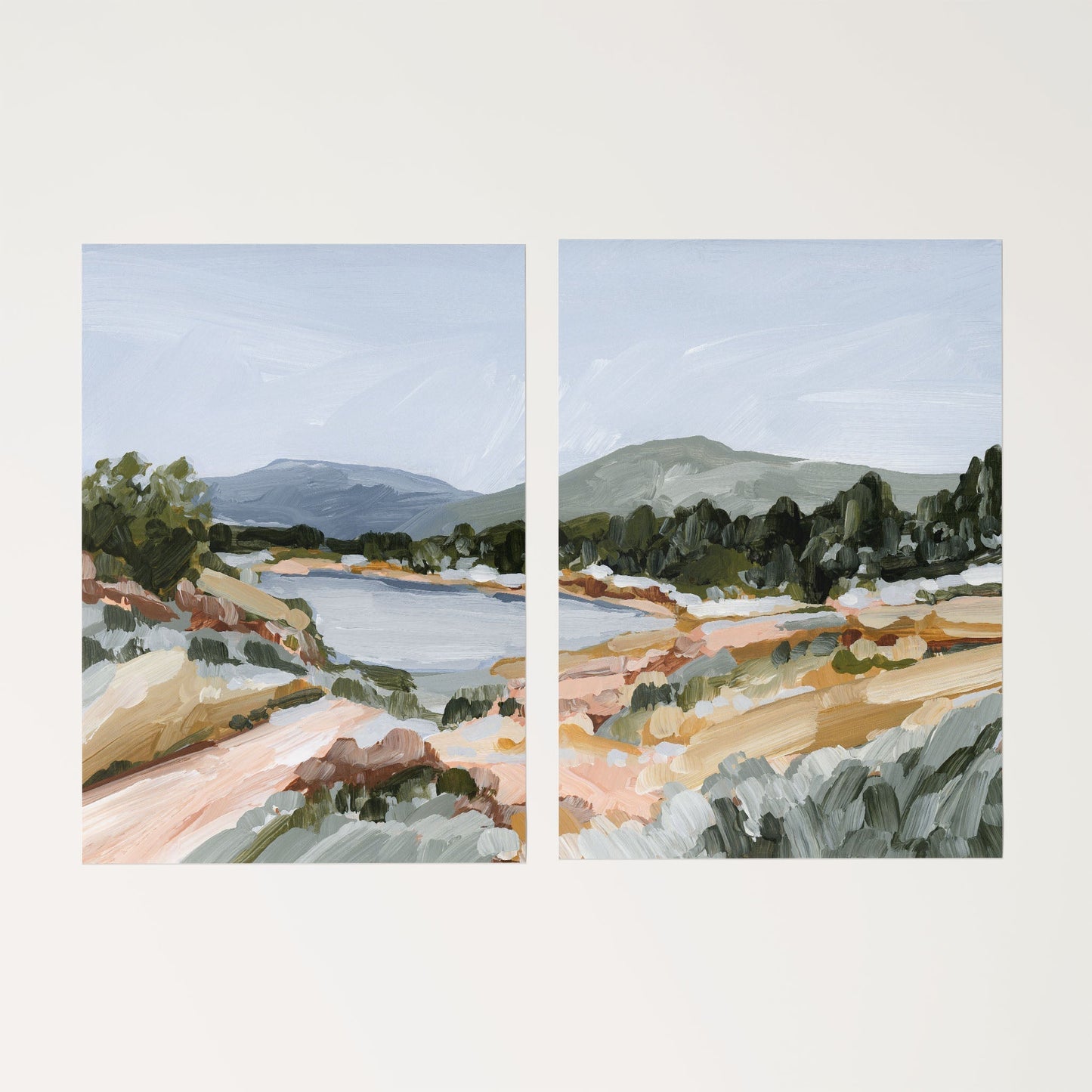 ’Coming Home’ Diptych Art Print || Set of 2 - Rolled Canvas / 8x10 in / No Frame - abstract - Artwork - Autumn