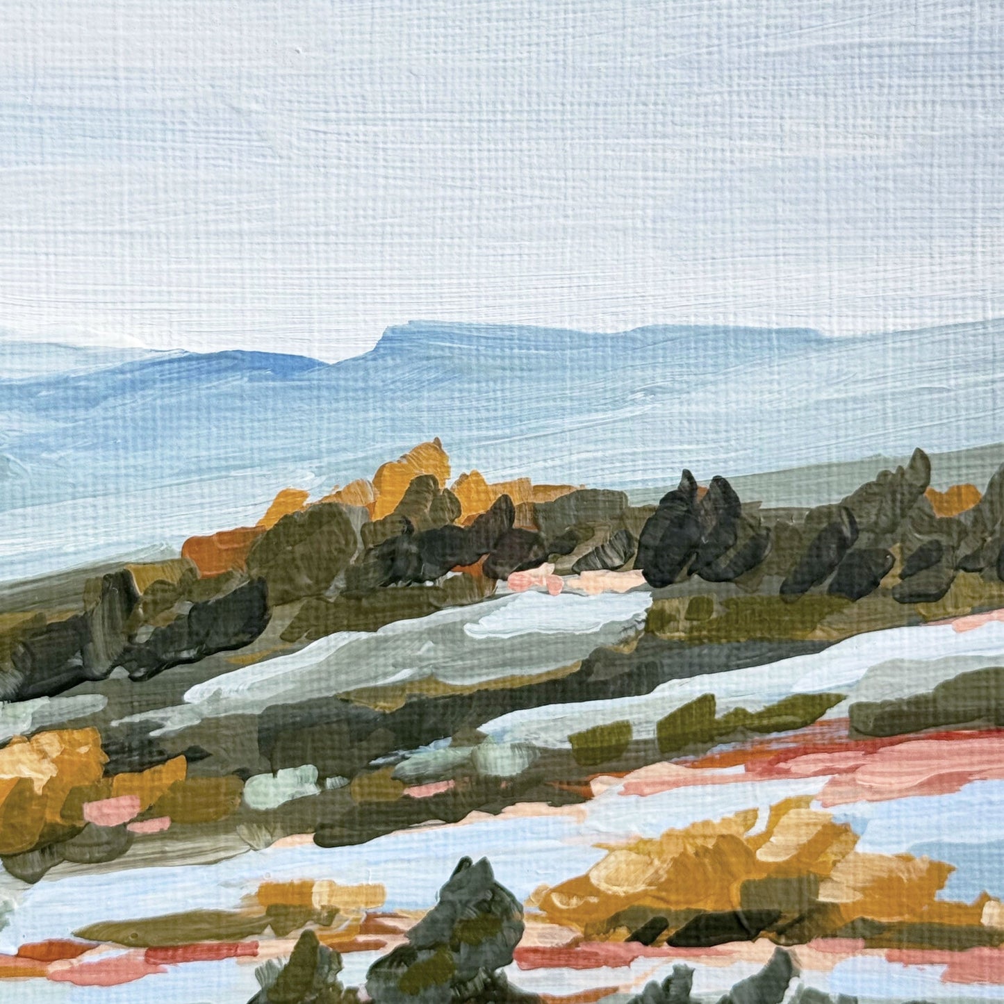 โDays Awayโ Original Painting || 5x7 - Fall Landscape - abstract - Acrylic - Artwork - Autumn - Avon