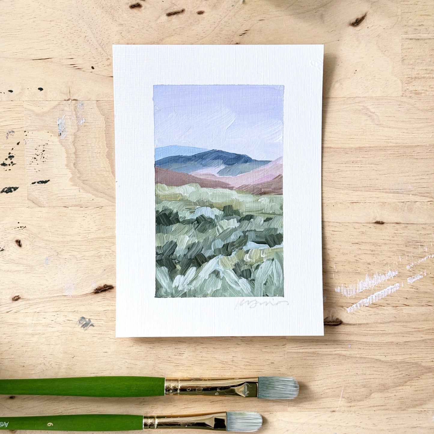 โDrive to the Springโ Original Painting || 5x7 - Yellowstone - abstract - Acrylic - Artwork - Landscape - Mountain