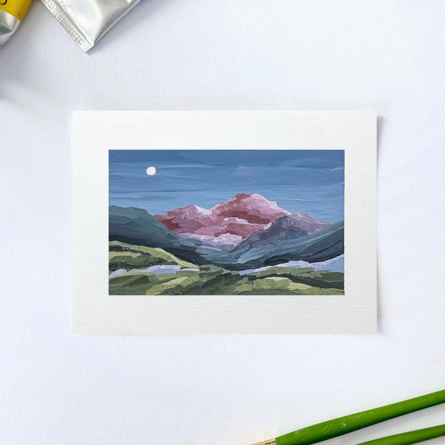 ’Elk Mountains’ Original Painting || 5x7 - Fourteener Colorado - 14er - abstract - Acrylic - Artwork - capital peak