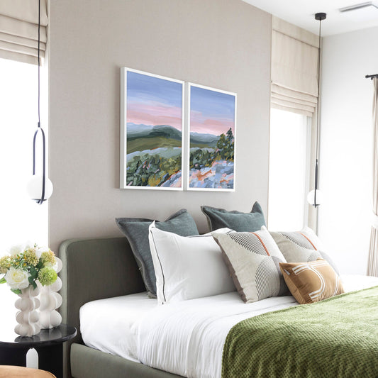 ’Fading Shadows’ Diptych Art Print || Set of 2 - abstract - Appalachian - appalachian trail - Artwork