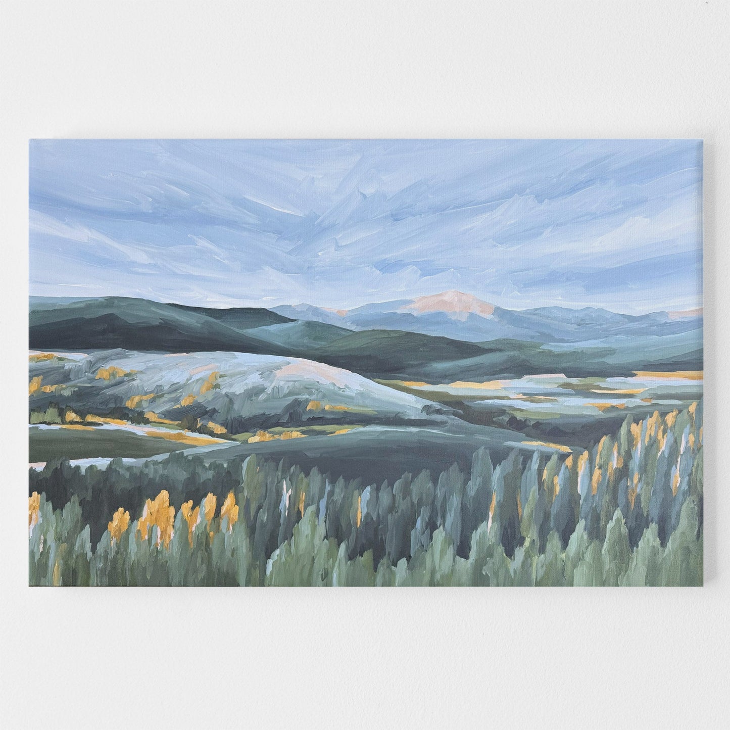 โFirst Fallโ Original Painting || 24x36 - Colorado Landscape - abstract - Acrylic - Artwork - aspen trees - Autumn