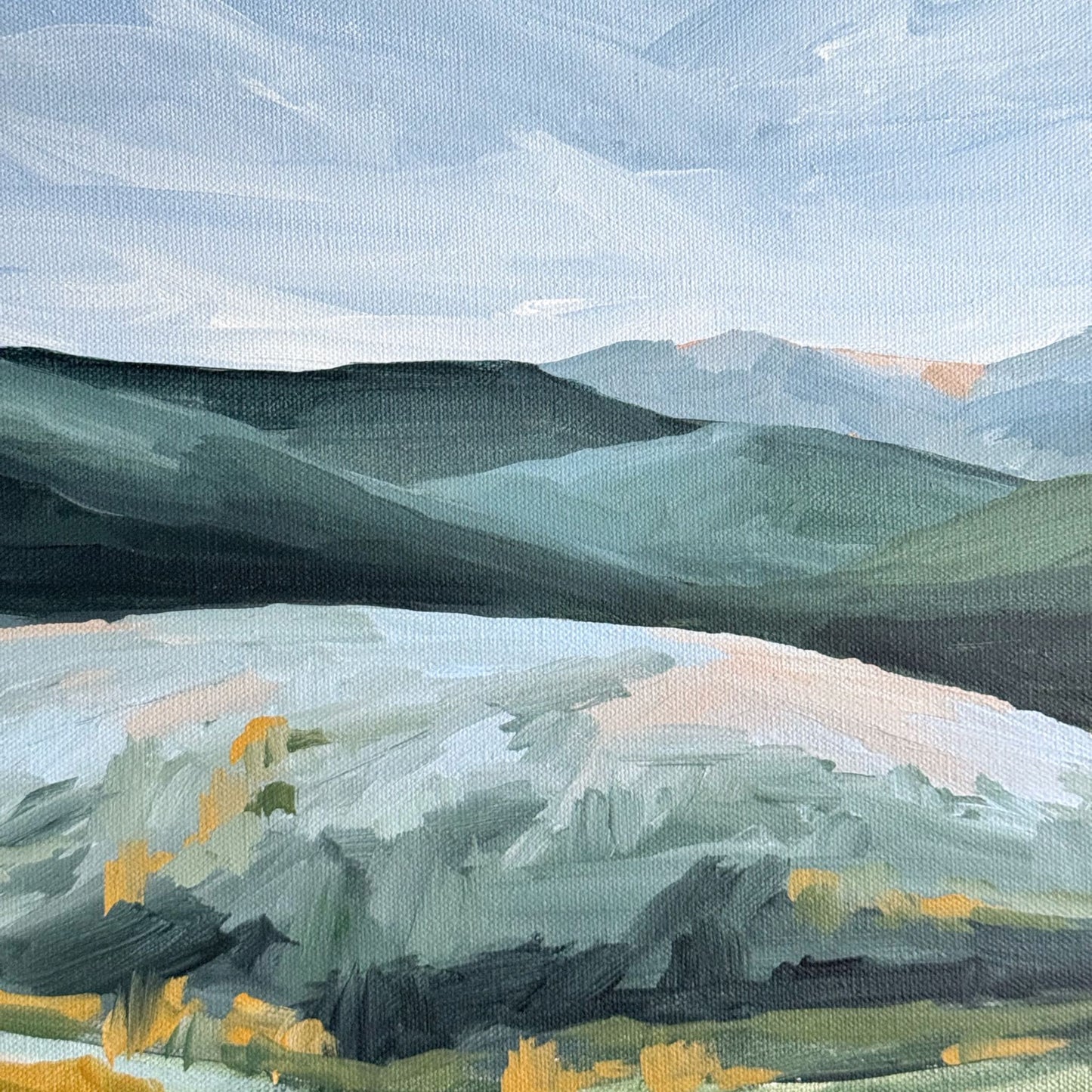 โFirst Fallโ Original Painting || 24x36 - Colorado Landscape - abstract - Acrylic - Artwork - aspen trees - Autumn