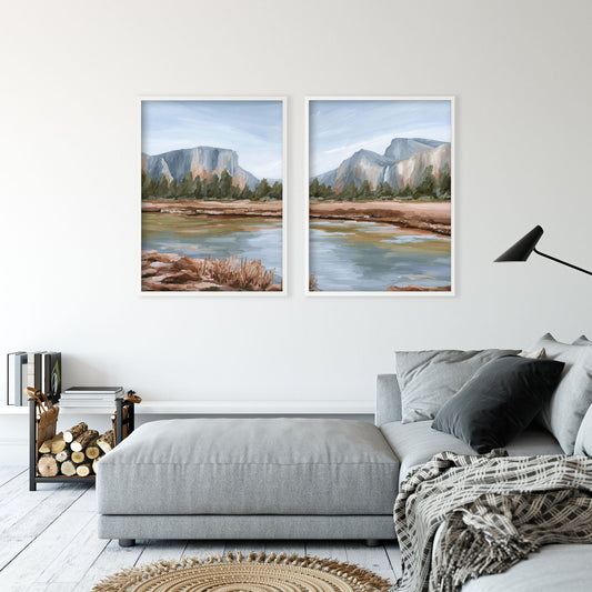 ’Gates of the Valley’ Diptych Art Print || Set 2 - abstract - Artwork - California