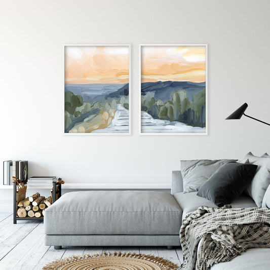 ’Manitou Incline’ Diptych Art Print || Set of 2 - abstract - Artwork - Colorado - Springs
