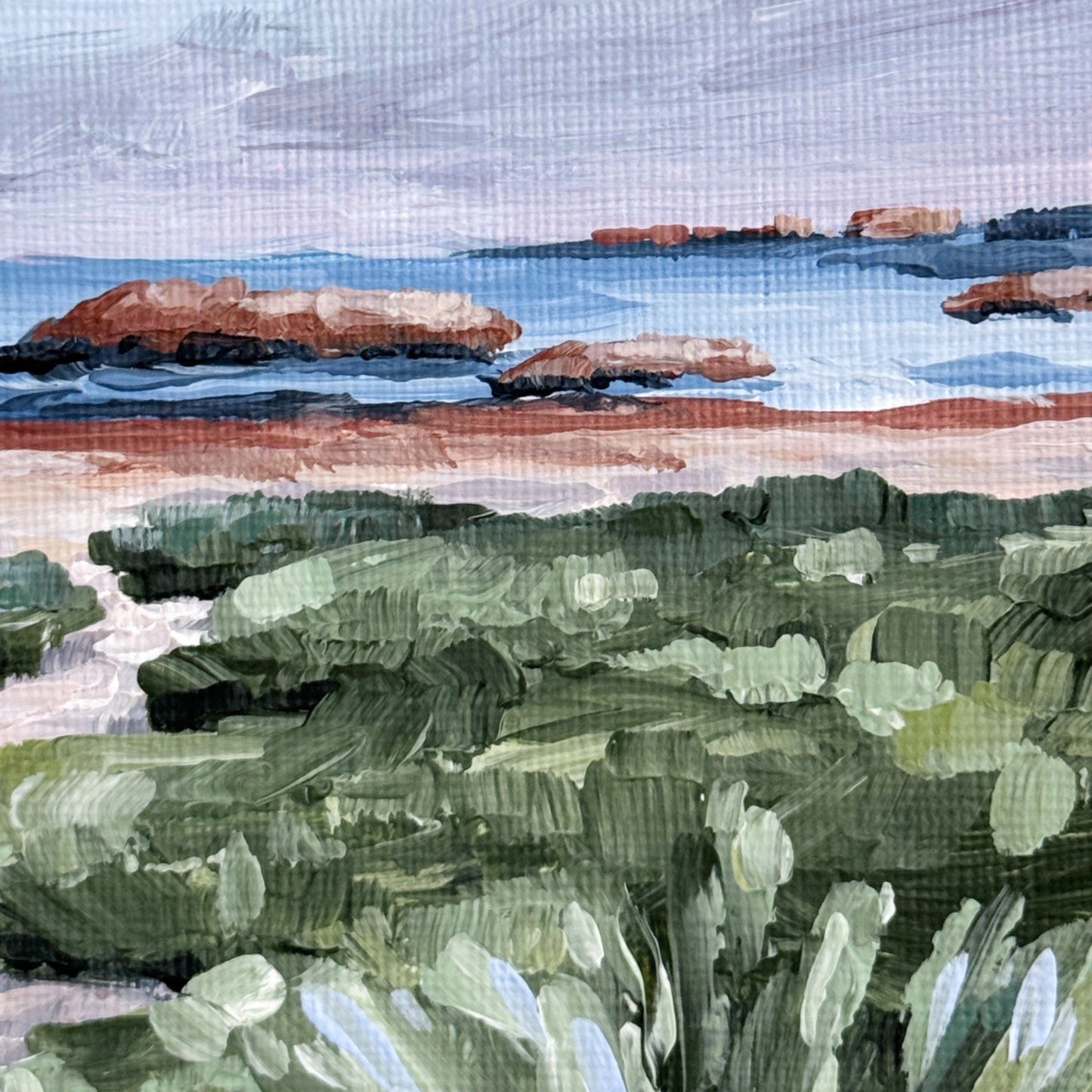 ’Massachusetts Summer’ Original Painting || 5x7 - Coastal Beach - abstract - Acrylic - Artwork - Atlantic Ocean