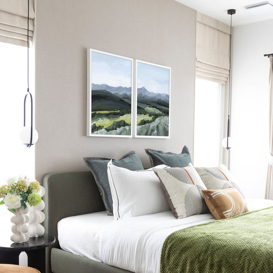 ’Mount of the Holy Cross’ Diptych Art Print || Set 2 - abstract - Artwork - Colorado