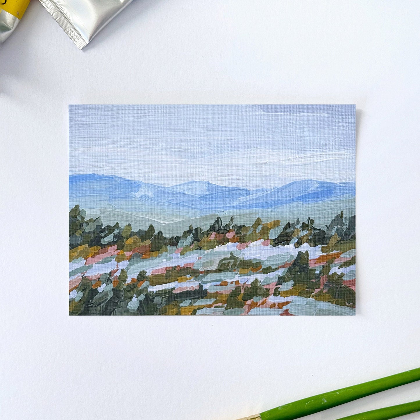 โMountain Retreatโ Original Painting || 5x7 - Fall Landscape - abstract - Acrylic - Artwork - Autumn - Avon