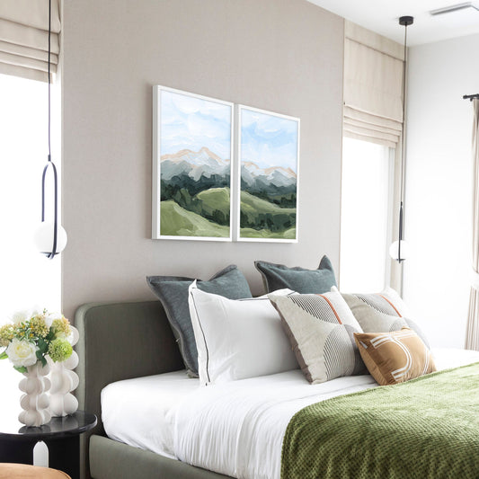 ’Never Summer’ Diptych Art Print || Set of 2 - abstract - Artwork - Colorado