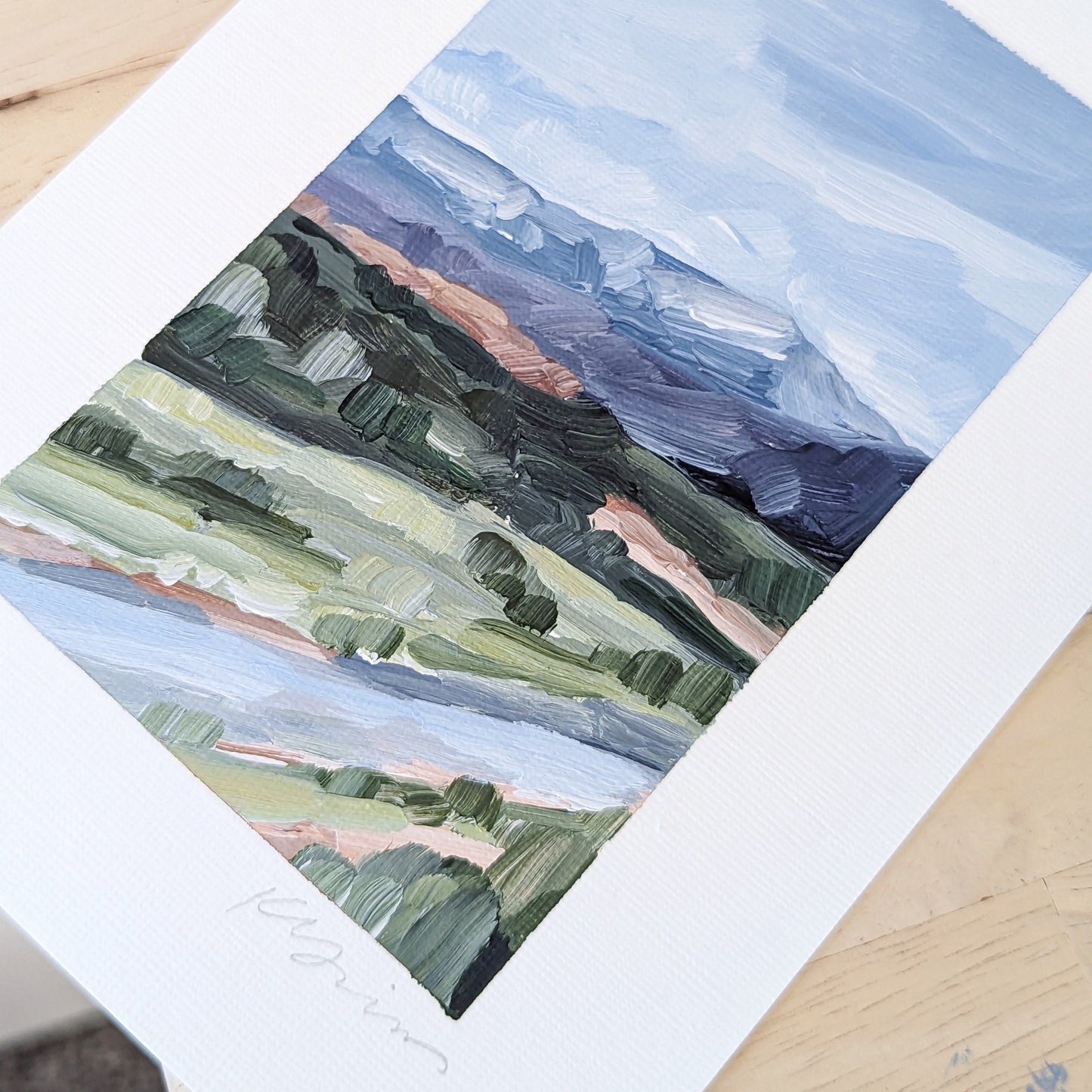 ’On This Side’ Original Painting || 5x7 - Pikes Peak - abstract - Acrylic - Artwork - Colorado - Springs