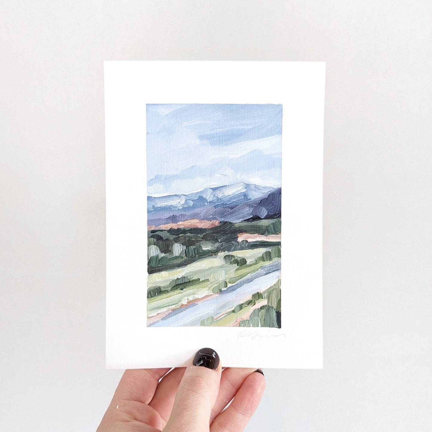 ’On This Side’ Original Painting || 5x7 - Pikes Peak - abstract - Acrylic - Artwork - Colorado - Springs