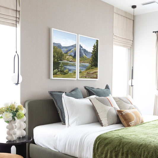 ’Once in Norway’ Diptych Art Print || Set of 2 - abstract - Artwork - Europe