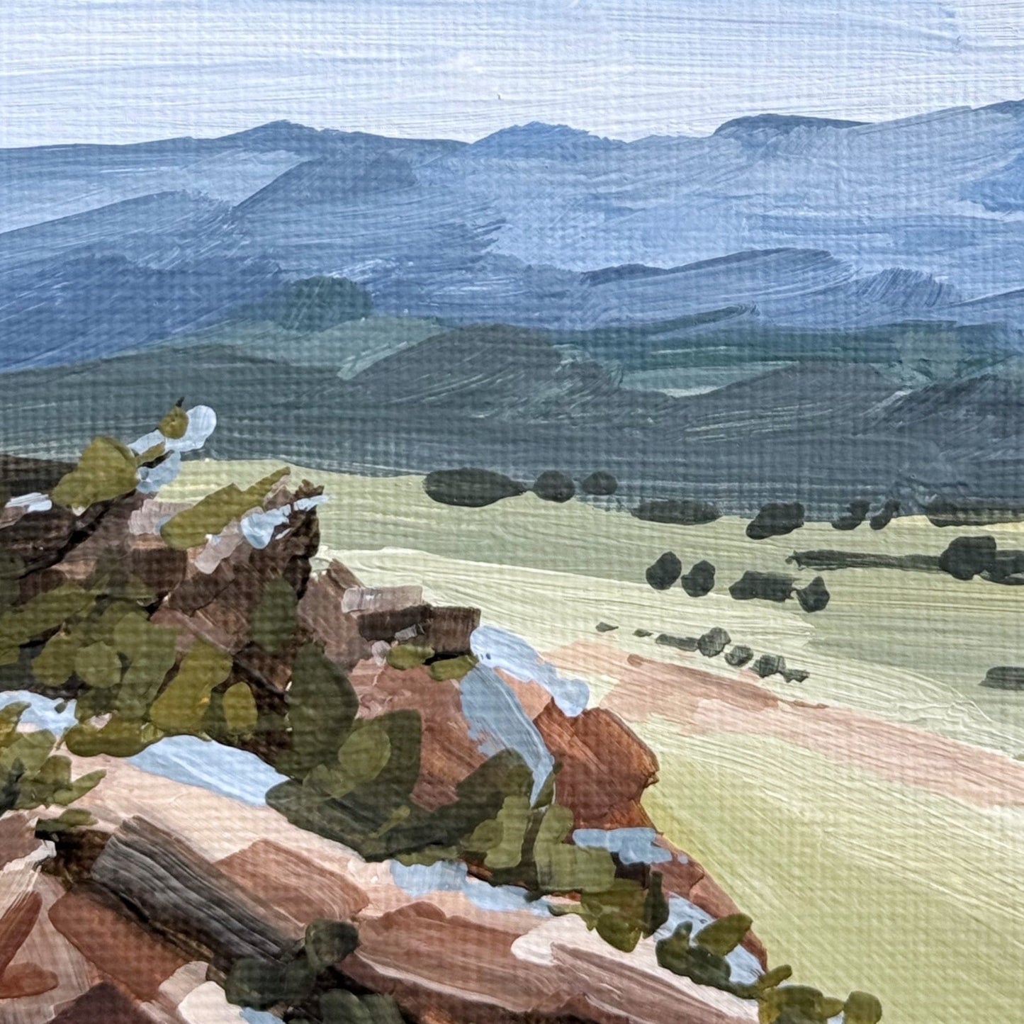 ’Ridge Views’ Original Painting || 5x7 - New Mexico Valley - abstract - Acrylic - Artwork - Landscape - Mountain