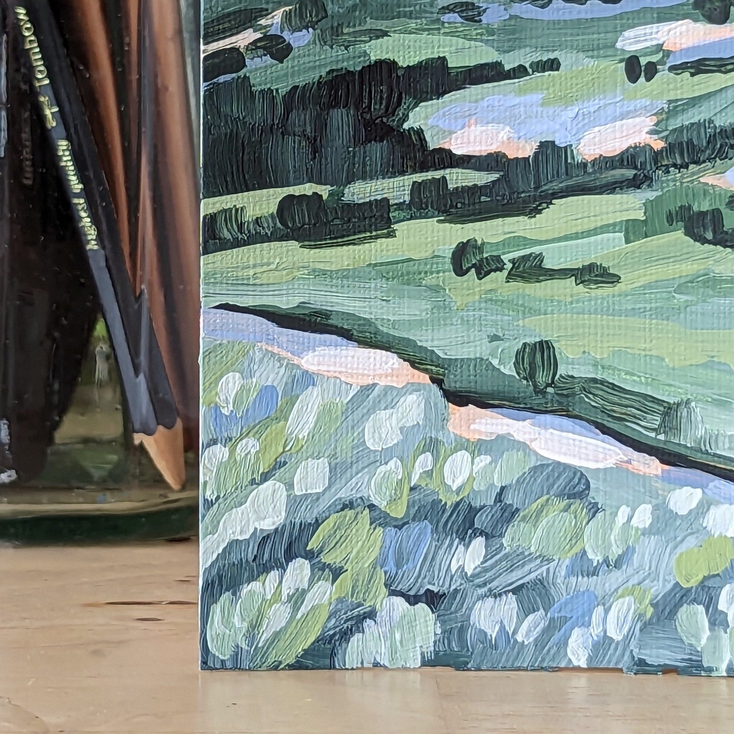 ’Rising Land’ Original Painting || 4x6 - Rocky Mountain - Lad’ - abstract - Acrylic - Artwork - Colorado - Landscape