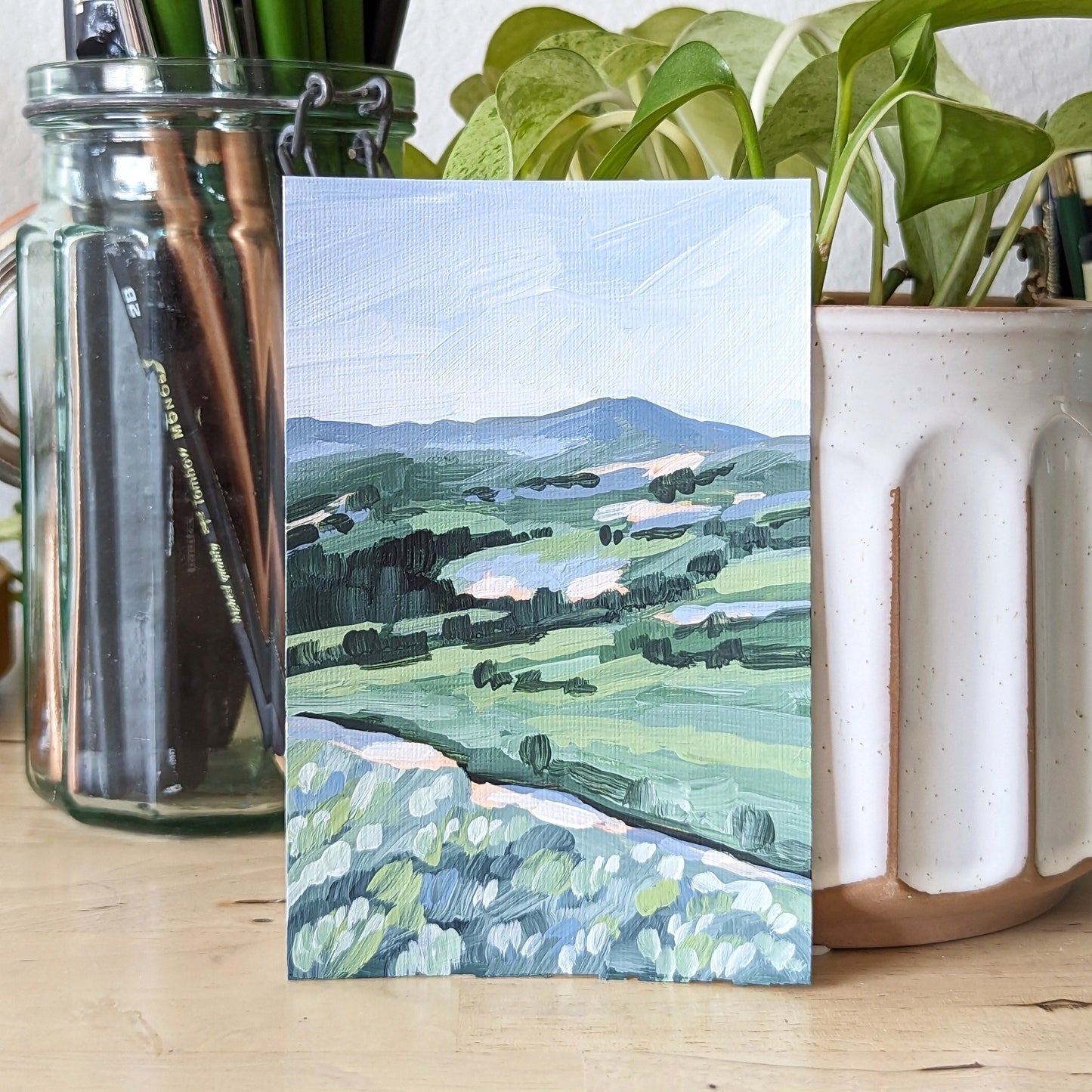 ’Rising Land’ Original Painting || 4x6 - Rocky Mountain - Lad’ - abstract - Acrylic - Artwork - Colorado - Landscape