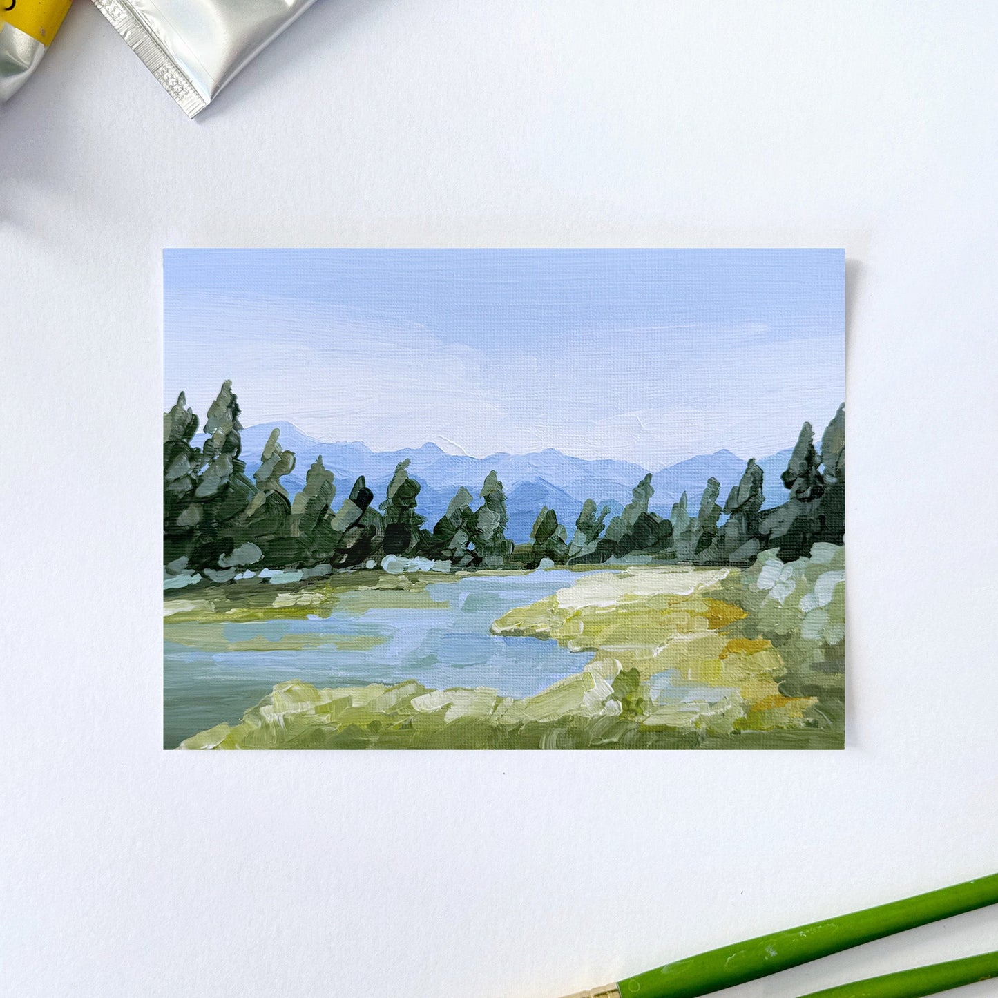 ’Run Away With Me’ Original Painting || 5x7 - Banff National Park - abstract - Acrylic - Artwork