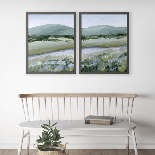 ’Sagebrush’ Diptych Art Print || Set of 2 - abstract - Artwork - Colorado
