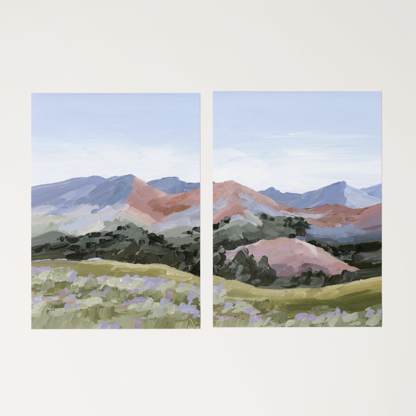 ’Sun Valley I’ Diptych Art Print || Set of 2 - Rolled Canvas / 8x10 in / No Frame - ’sun valley’ - abstract - Artwork