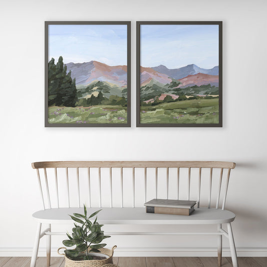 ’Sun Valley II’ Diptych Art Print || Set of 2 - ’sun valley’ - abstract - Artwork