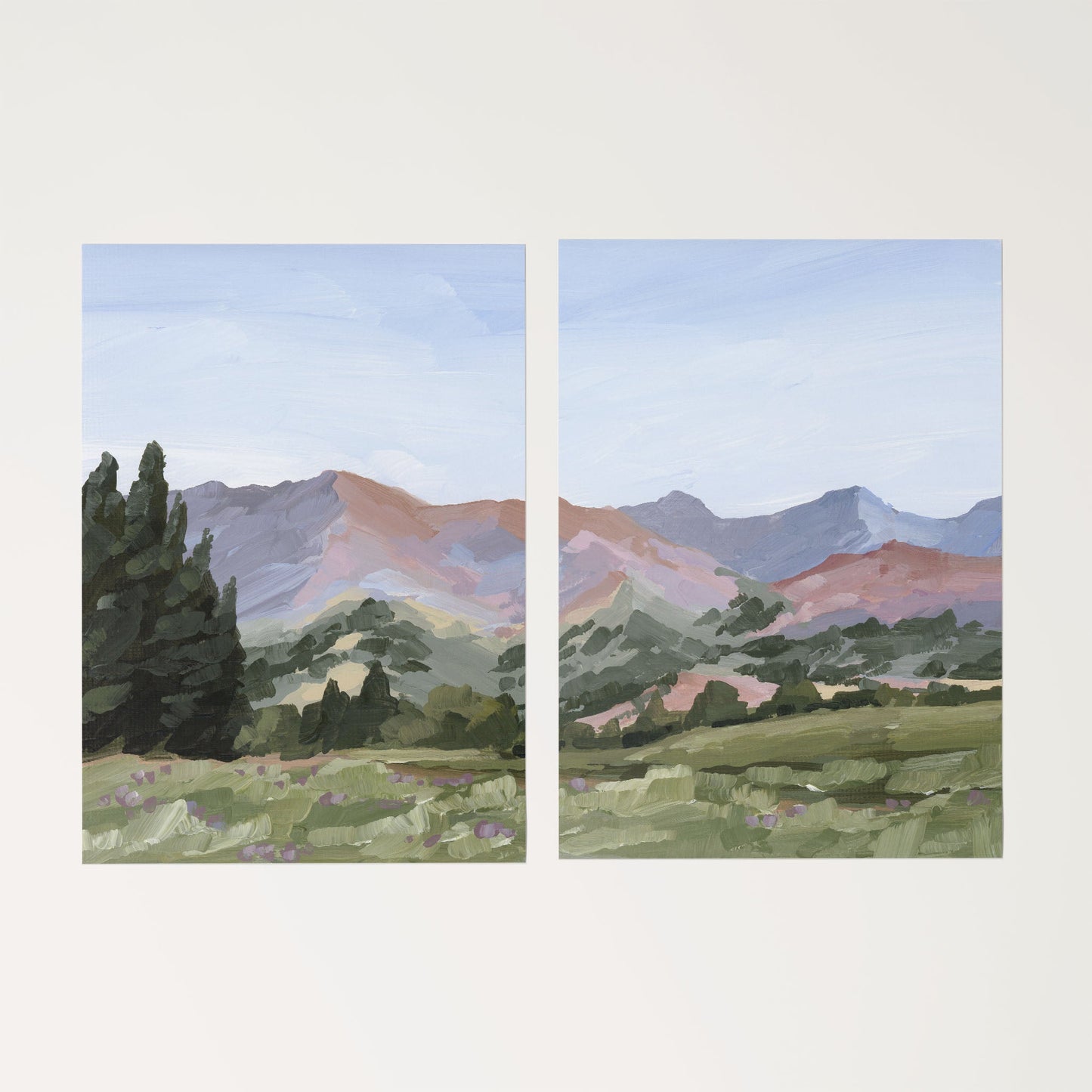 ’Sun Valley II’ Diptych Art Print || Set of 2 - Rolled Canvas / 8x10 in / No Frame - ’sun valley’ - abstract - Artwork
