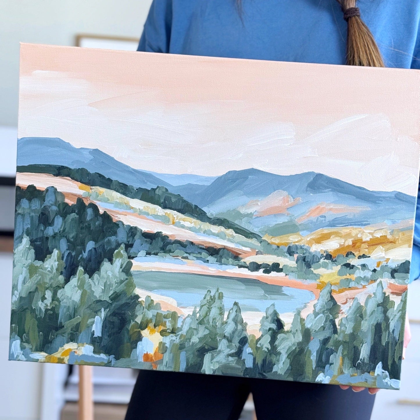 ’Surrounded’ Original Painting || 16x20 - Utah Landscape - abstract - Acrylic - alpine - Artwork - Desolation Lake