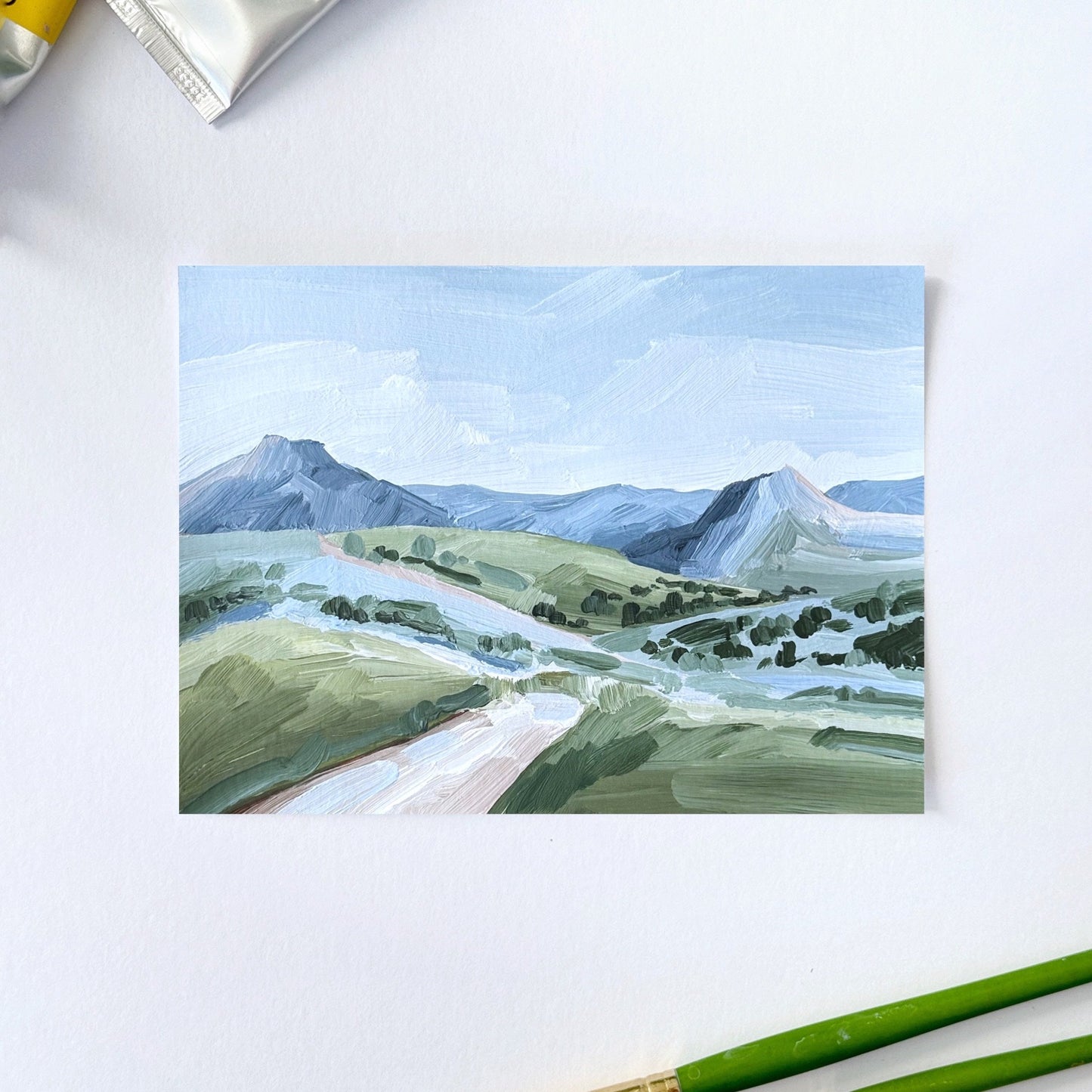 ’Trail in the Sky’ Original Painting || 5x7 - Colorado Landscape - abstract - Acrylic - Artwork