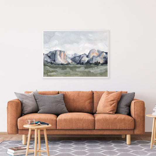 ’Yosemite in Blue’ Art Print - National Park Wall - abstract - Artwork - California - Landscape