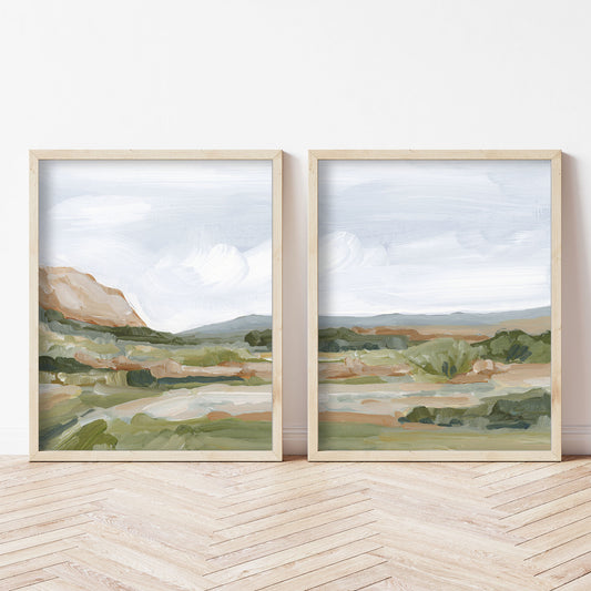 "An Hour in the Garden" Diptych Art Print || Set of 2