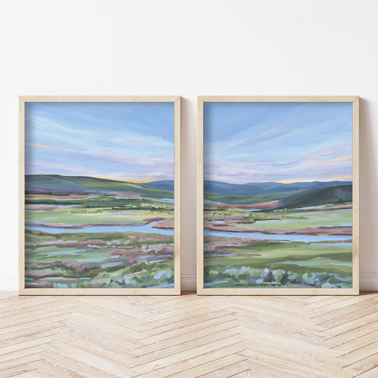 ’Eagle River’ Diptych Art Print || Set of 2