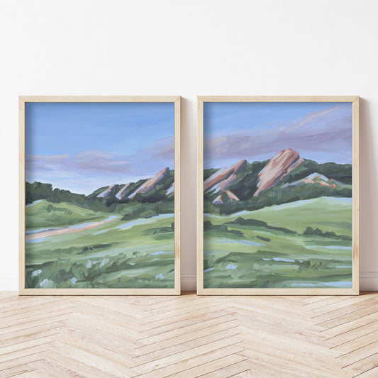 "Evening at the Flatirons" Diptych Art Print || Set of 2