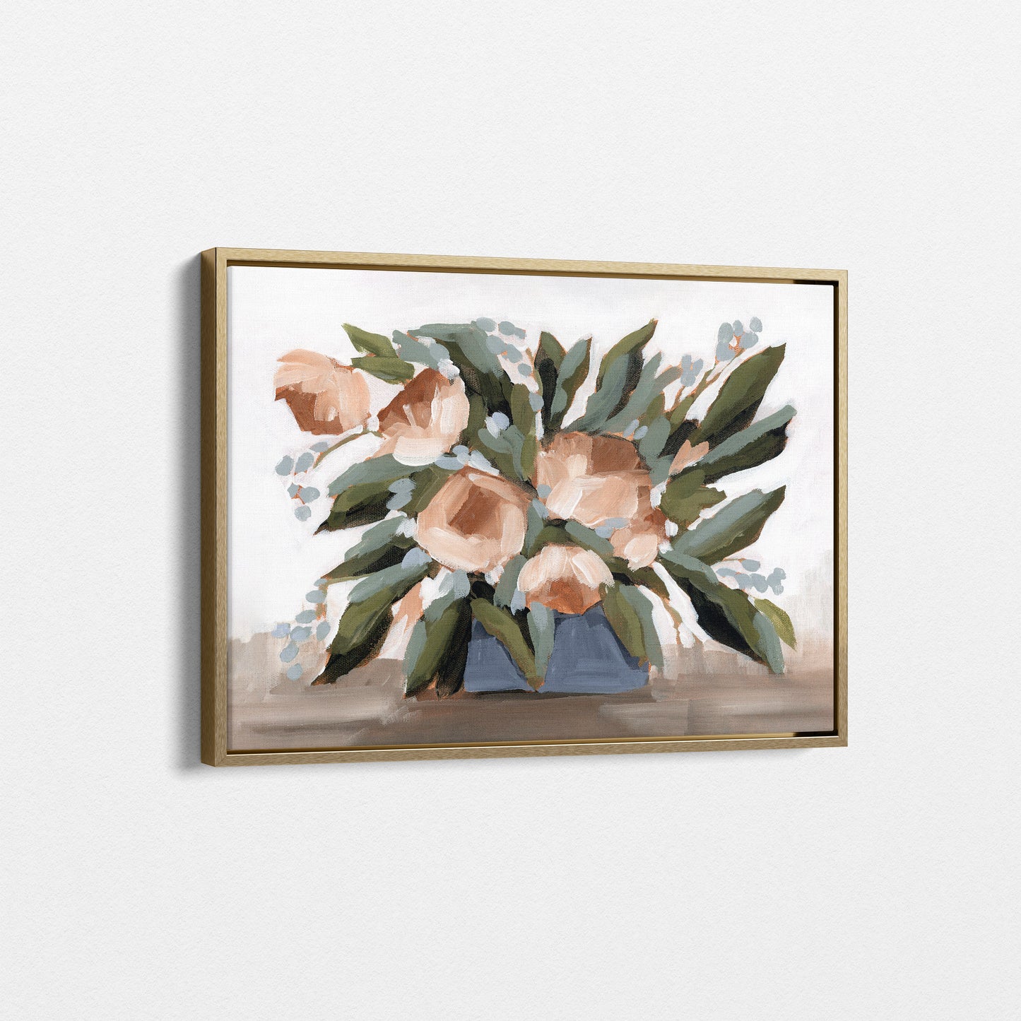 "Flowers for the Table II" 18x24 Stretched Canvas Art Print with Gold Frame || Final Sale