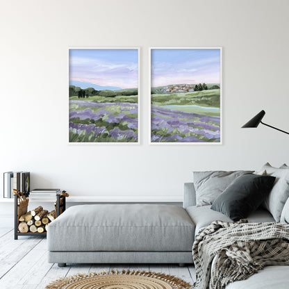 ’French Lavender’ Diptych Art Print || Set of 2