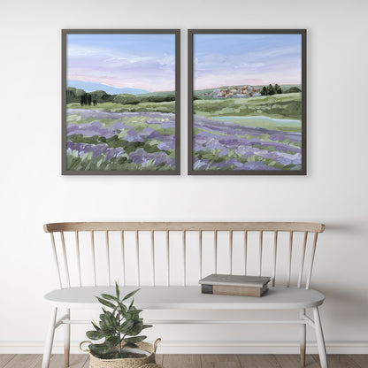 ’French Lavender’ Diptych Art Print || Set of 2