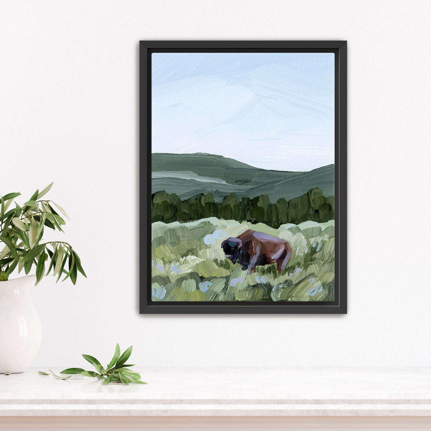 "Grazing in Yellowstone" Art Print - Katie Garrison Art