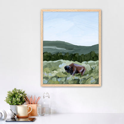 "Grazing in Yellowstone" Art Print - Katie Garrison Art