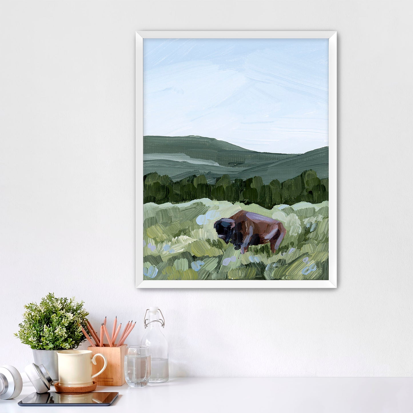 "Grazing in Yellowstone" Art Print - Katie Garrison Art