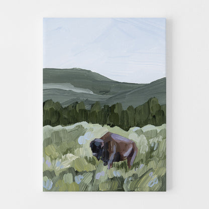 "Grazing in Yellowstone" Art Print - Katie Garrison Art LLC