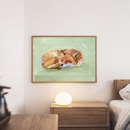 "Napping Fox" Art Print