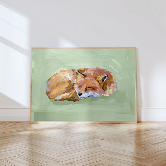 "Napping Fox" Art Print