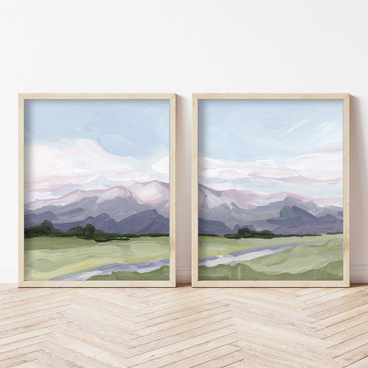 "Purple Peak" Diptych Art Print || Set of 2