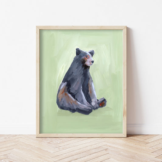 ’Waiting for a Snack’ Art Print - Nursery Wall - animal - animals - Artwork - bear